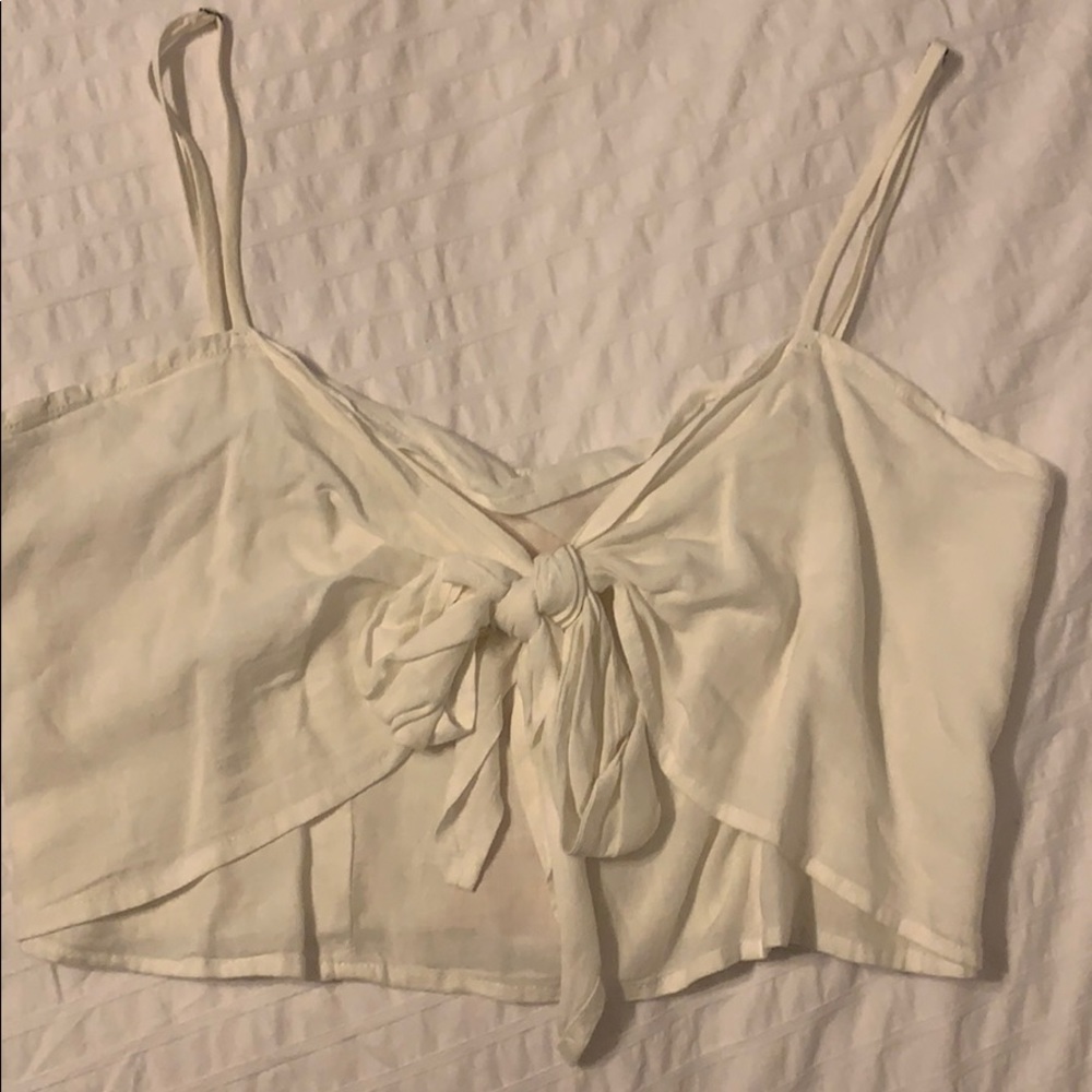 Pacsun White tie crop top